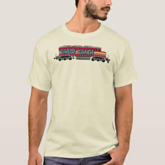 Lokomotiv med Graffiti Art på "Crazy Tåg" T Shirt