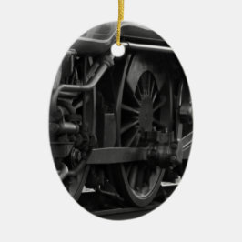 Lokomotiv mekanisk skola julgransprydnad keramik
