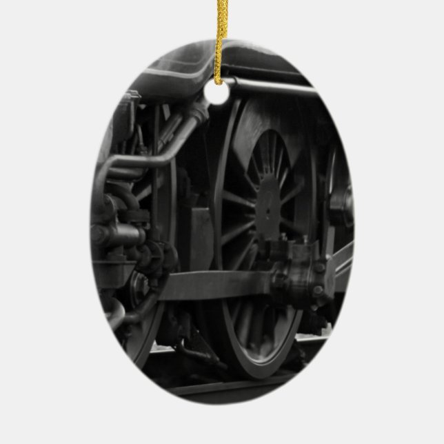 Lokomotiv mekanisk skola julgransprydnad keramik (Framsidan)