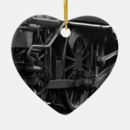 Lokomotiv mekanisk skola julgransprydnad keramik