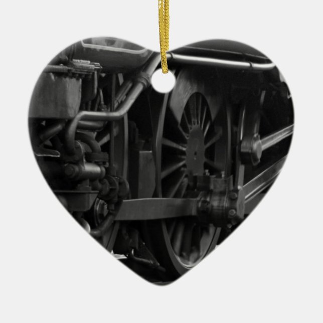 Lokomotiv mekanisk skola julgransprydnad keramik (Framsidan)