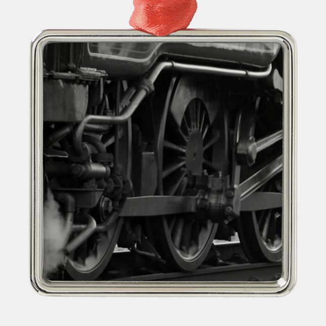 Lokomotiv mekanisk skola julgransprydnad metall (Framsidan)