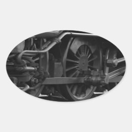 Lokomotiv mekanisk skola ovalt klistermärke