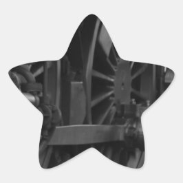 Lokomotiv mekanisk skola stjärnformat klistermärke