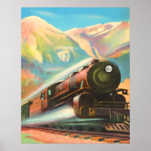 Lokomotiv Tåg motor Poster