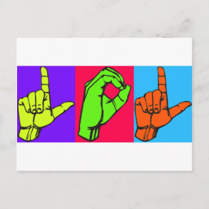 LOL ASL-teckenspråksdesign nr 2 Vykort