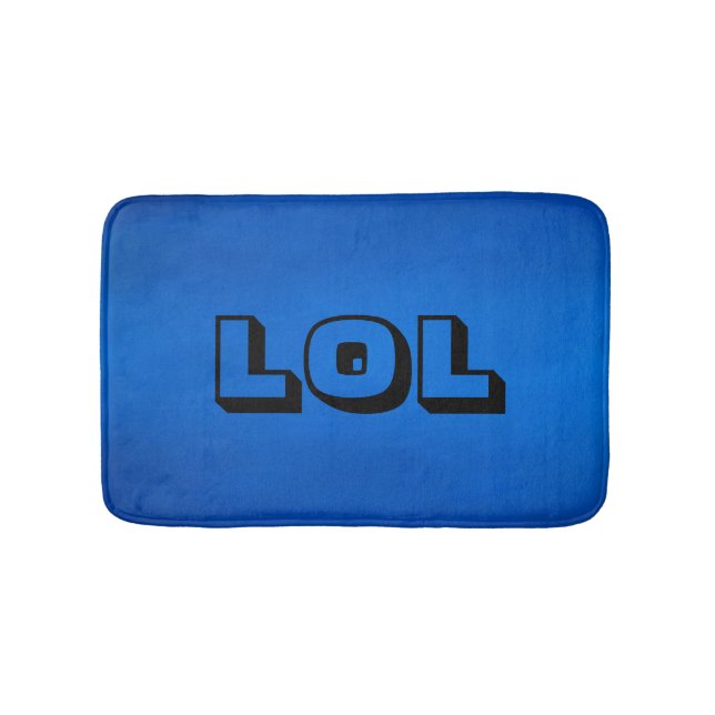 Lol Blue and Black Bath Mat Bathroom Decor Badrumsmatta (Framsidan)