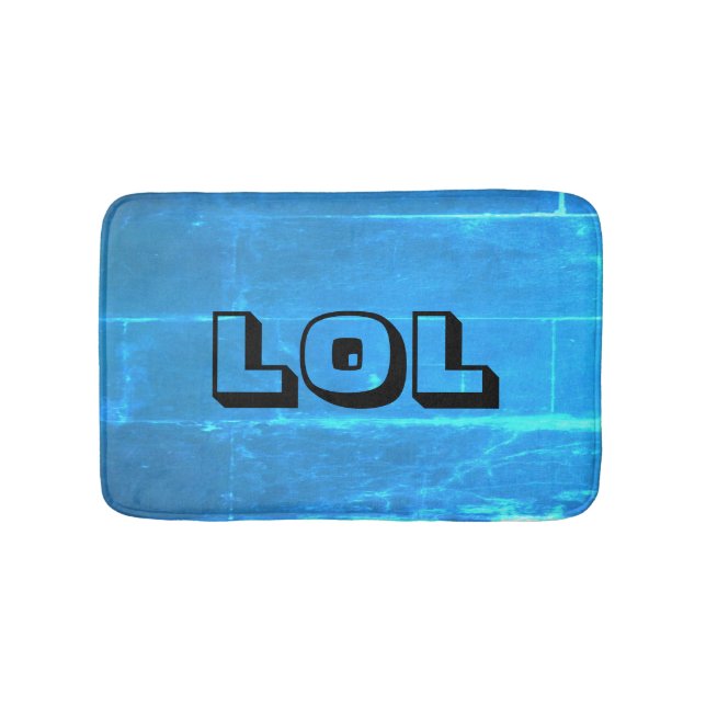 LOL Electric Blue and Black Bath Mat Badrumsmatta (Framsidan)