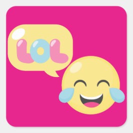 LOL Emoji Bubble Fyrkantigt Klistermärke