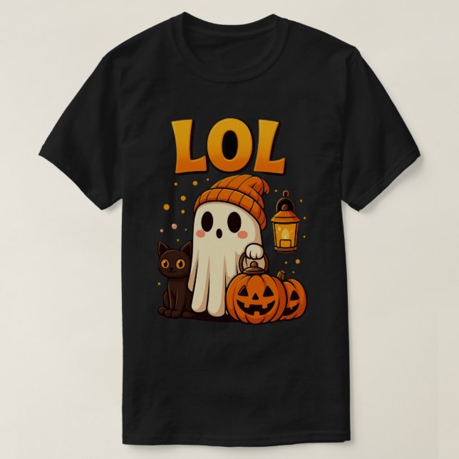 LOL Ghost Halloween T-Shirt | Cute Spooky Pumpkin (Design framsida)