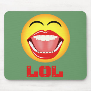 LOL Gult Ansikte Roligt Mousepad Mousemat Musmatta