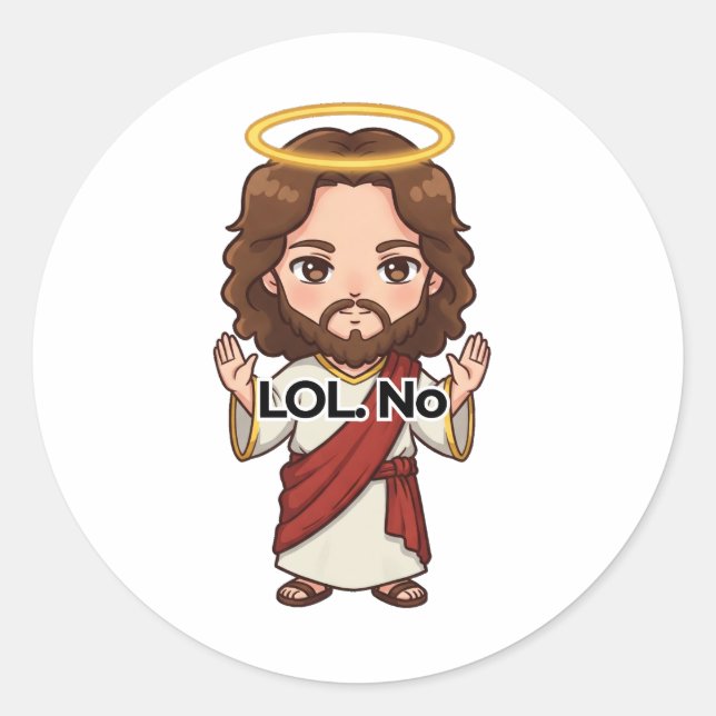 LOL. Jesus reagerar Runt Klistermärke (Framsida)