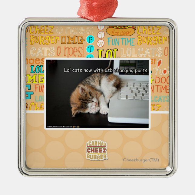 Lol katter med USB Julgransprydnad Metall (Framsidan)