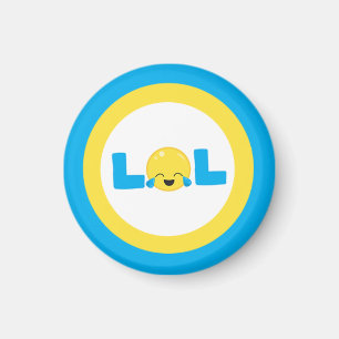 LOL Laugh Out Loud Emoji Blue Gult Classic Magnet