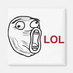 LOL Laugh Out Loud Rage Ansikte Meme Magnet