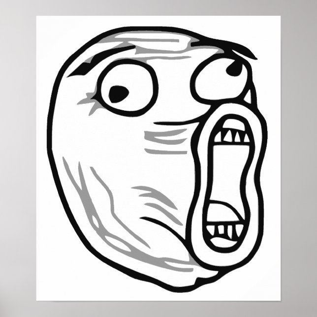 LOL Laugh Out Loud Rage Ansikte Meme Poster (Framsidan)
