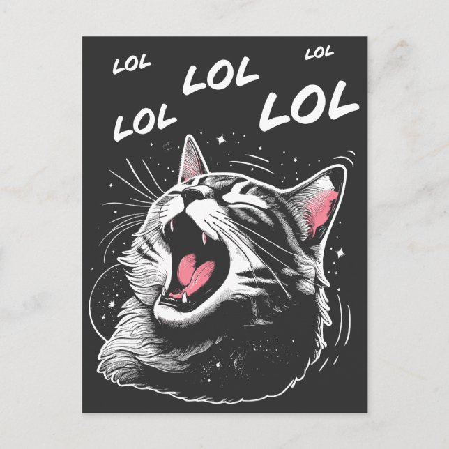 LOL Laughing Cat Helg Vykort (Framsida)