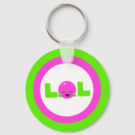 LOL Laughout Loud Lila Bright Grönt Button Nyckelring