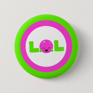 LOL Laughout Loud Lila Bright Grönt Knapp