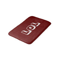 LOL Mörk Red & White Bath Mat Bathroom Decor