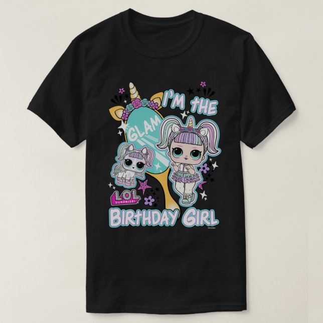 LOL överraskning att jag är Glam Birthday Girl T Shirt (Design framsida)