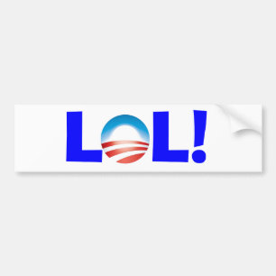 LOL på Obama - skratta ut högt på Obama Bildekal