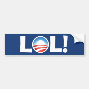 LOL på Obama - skratta ut högt på Obama Bildekal