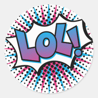 LOL-popkonst Runt Klistermärke
