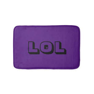 LOL Royal Lila och Black Cute & Funny Bath Mat Badrumsmatta