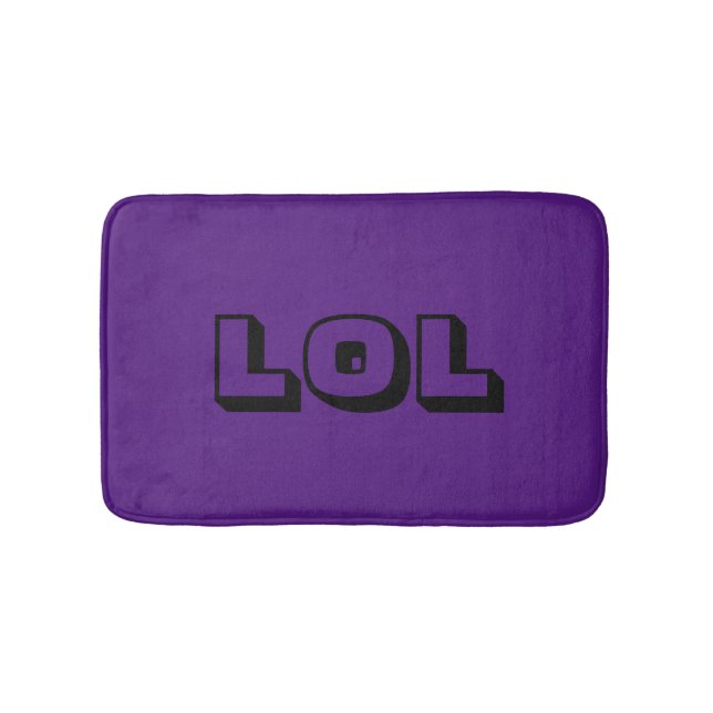 LOL Royal Lila och Black Cute & Funny Bath Mat Badrumsmatta (Framsidan)