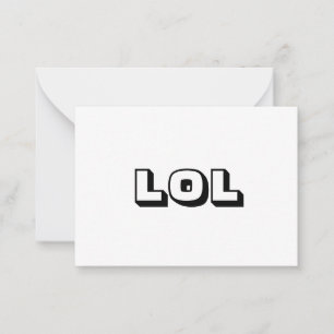 LOL svartvit fet typografi av modern roligt Rådkort