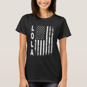 Lola America Flag Mors dag 4 juli Kvinnor X T Shirt