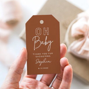 LoLA Baby Shower Favor Tag, Oh Pojke Presentetikett