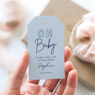 LoLA Baby Shower Favor Tag, Oh Pojke Presentetikett