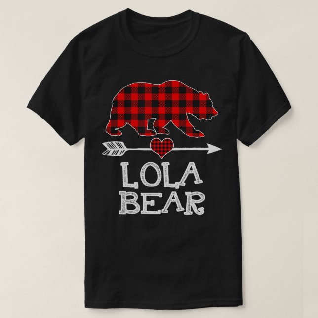 Lola Bear jul jul Pajama Red Play Buffalo Famil T Shirt (Design framsida)