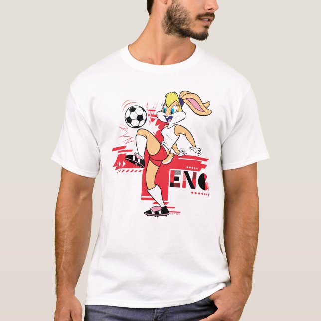 Lola Bunny Team England Fotbollsgrafik T Shirt (Framsida)
