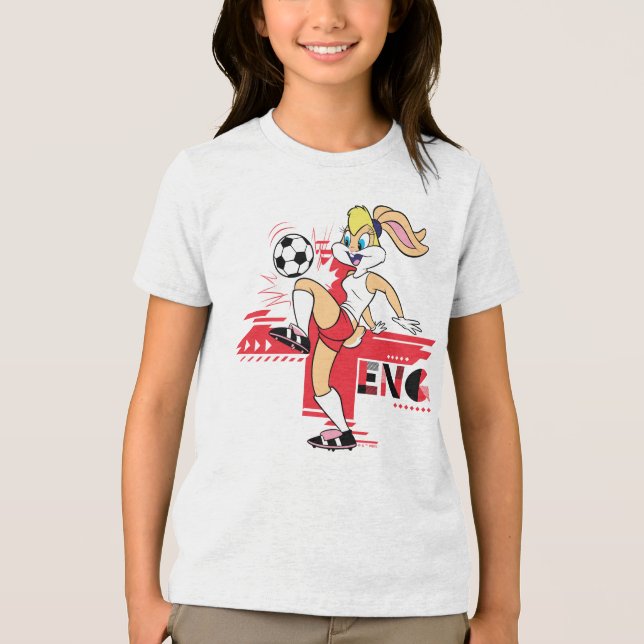 Lola Bunny Team England Fotbollsgrafik T Shirt (Framsida)