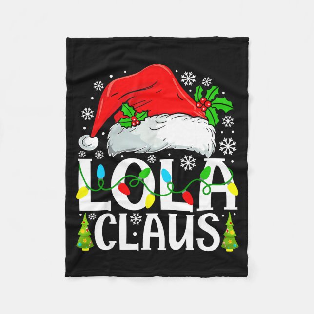Lola Claus Funny Christmas Family Matching  Fleecefilt (Framsidan)