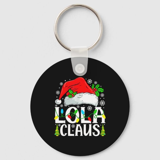 Lola Claus Funny Christmas Family Matching  Nyckelring (Framsida)