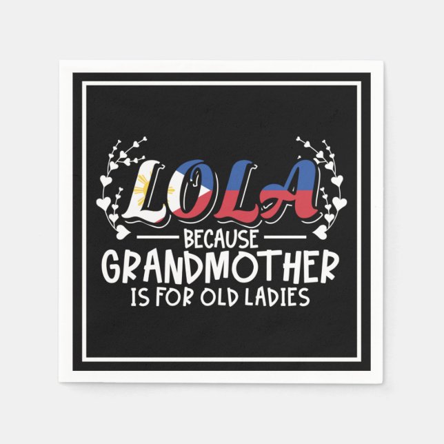 Lola - Filippinska farmor Gamla Dam-offerten Pappersservett (Framsidan)
