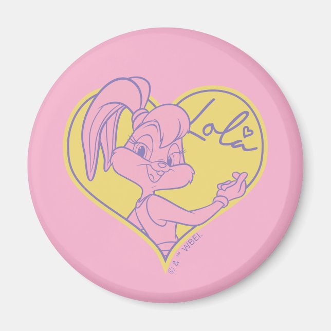 Lola Heart Namnteckning Magnet (Framsidan)