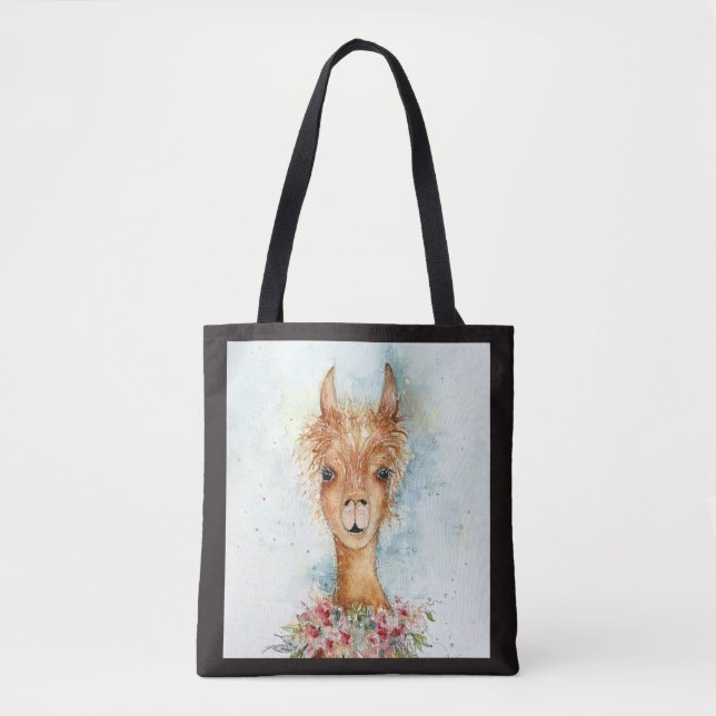 Lola Llama Tote Bag Tygkasse (Framsida)
