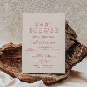 LoLA Modern Girl Baby Shower Inbjudningar