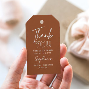LOLA-Möhippa, Babystövel Terracotta Favor Presentetikett