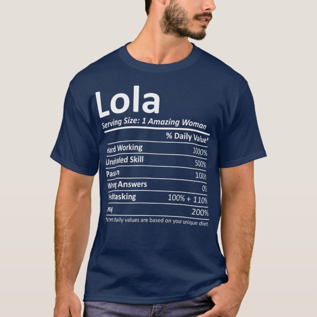 LOLA Nutrition Personlig Namn Funny jul T Shirt (Framsida)