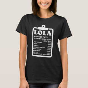 Lola Nutritional Facts Grandma T Shirt
