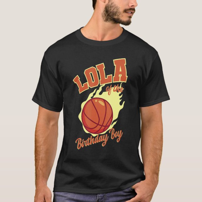 Lola of the Birthday Boy Basketball Family Bday Pa T Shirt (Framsida)