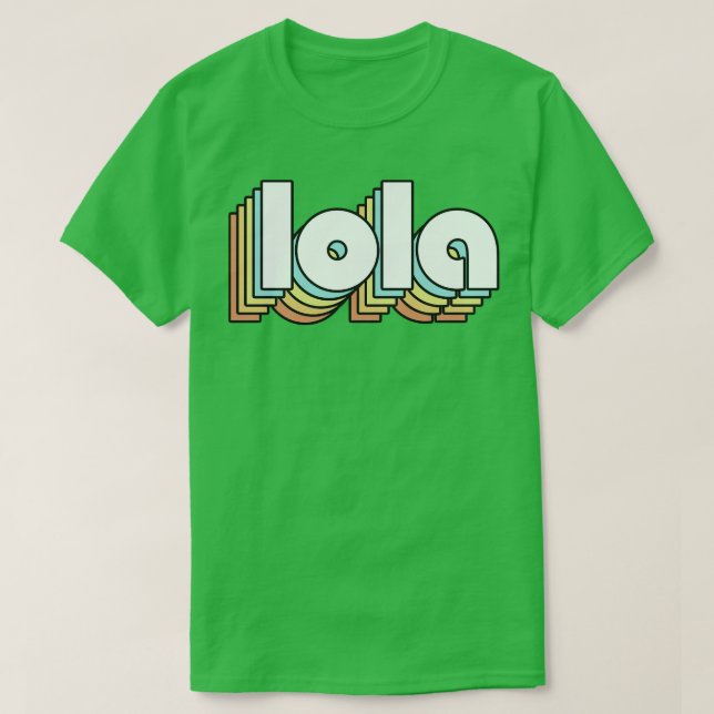 Lola Retro Rainbow Typography Faded Stil T Shirt (Design framsida)
