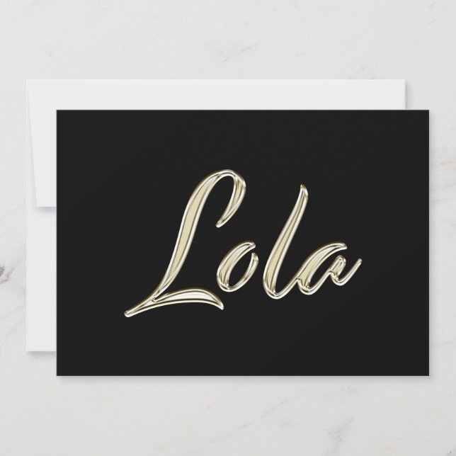 Lola white gold Handwriting Karte Kort (Framsida)