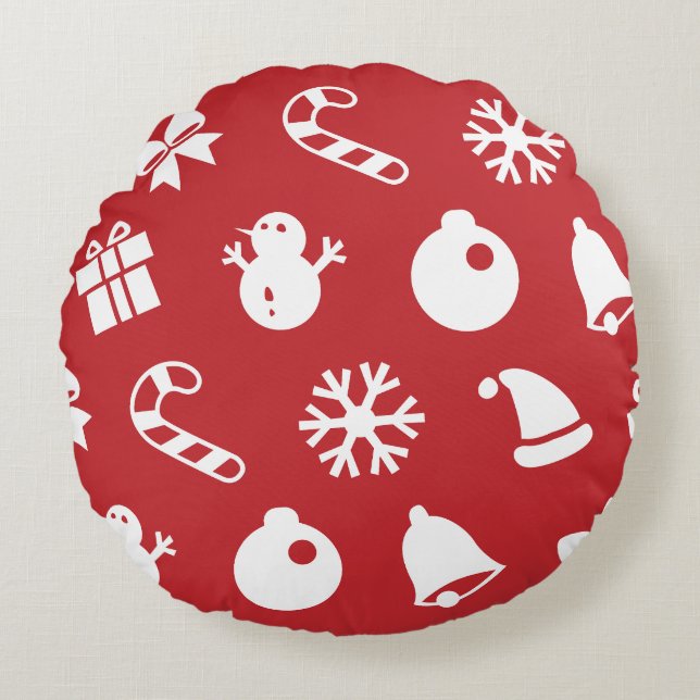 Lolailo 12 God jul/Feliz Navidad Rund Kudde (Framsidan)